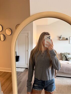 Goodfellow & Co Gray Henley Long-Sleeve Top